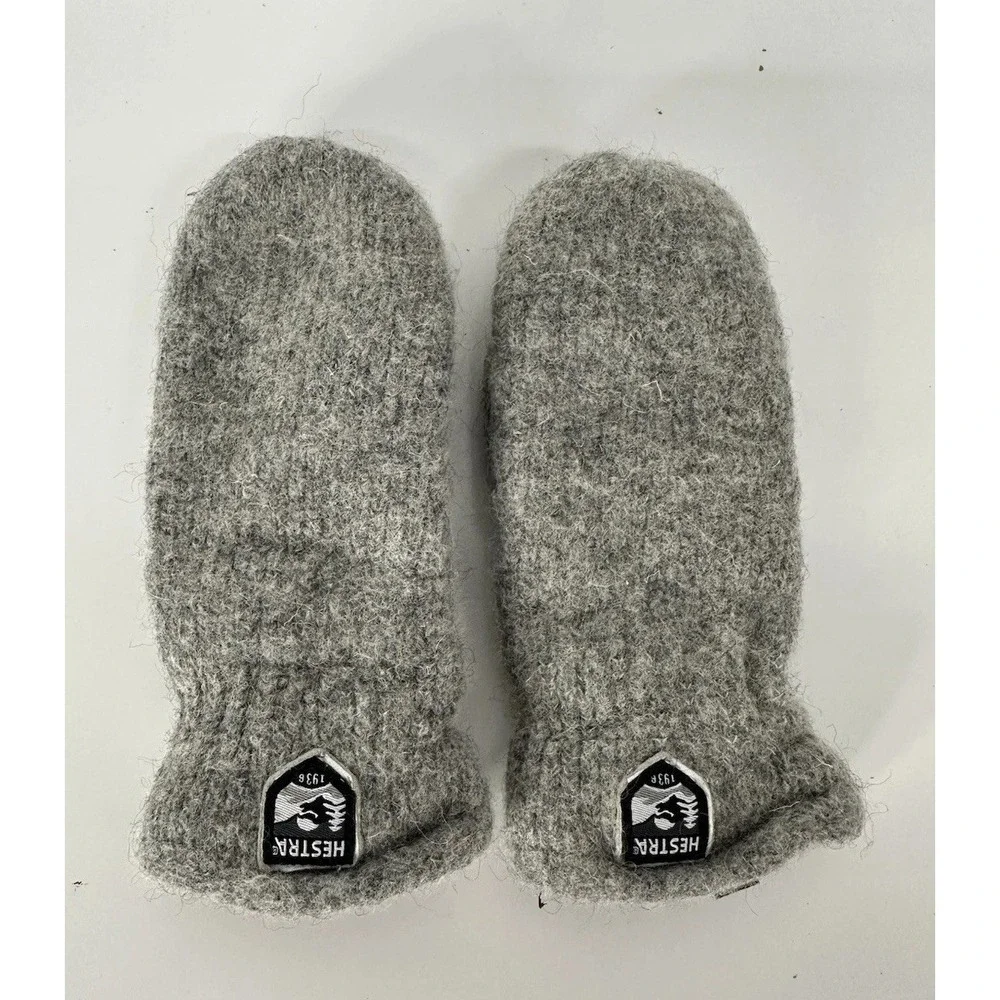 Hestra Shetland Wool Thinsulate Lined Gray Junior Mittens / Youth Size 7